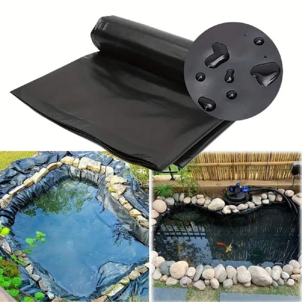 Black 7 x 10ft HDPE Pond Liner for Fish Ponds and Water Features