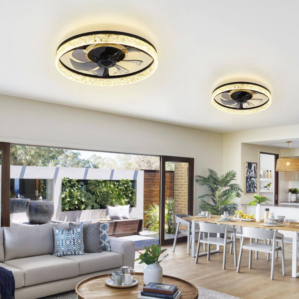18.8 in. Black ABS Low Profile Modern Ceiling Fan with Selectable CCT Integrated LED Included with Remote Included price history on PriceWatchPro