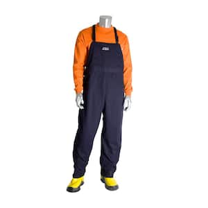 Men's 2X-Large Navy Cotton/Nylon AR/FR Dual Certified Bib Overalls with 2-Pockets, 40 cal/cms 2