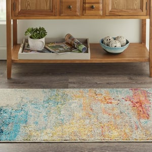 Celestial Sealife Multicolor 3 ft. x 5 ft. Abstract Modern Kitchen Area Rug