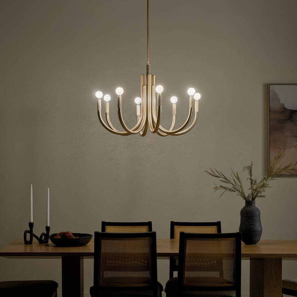 Odensa 29.25 Inch Champagne Bronze 8-Light Chandelier