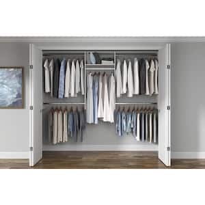 Basic Hanging 60 in. W - 96 in. W White Wood Closet System
