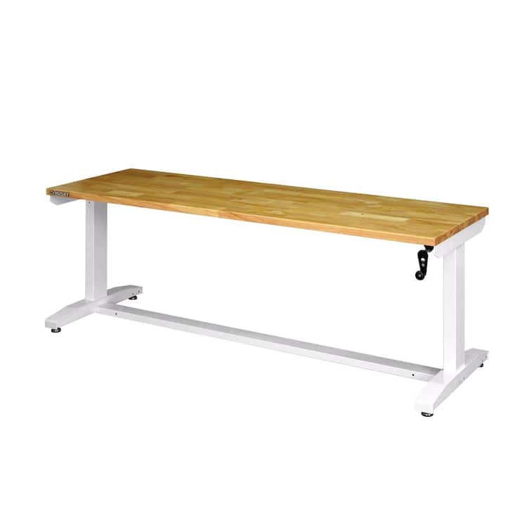 Husky 72 in. W White Adjustable Height Worktable BrickSeek