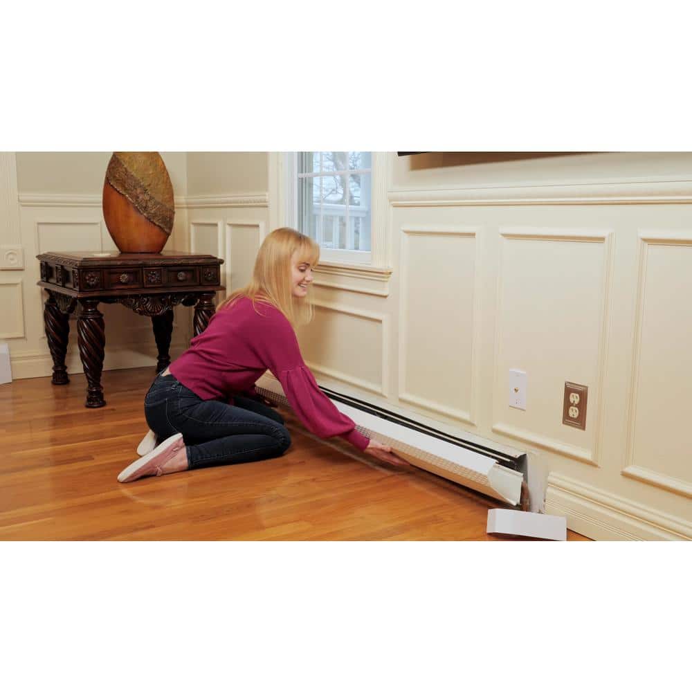Tall White Polymer Baseboard Heater Cover, 4 ft