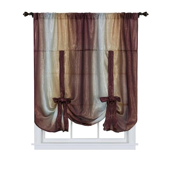 ACHIM Ombre 50 in. W x 63 in. L Polyester Light Filtering Window Panel in Chocolate