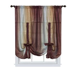 Ombre 50 in. W x 63 in. L Polyester Light Filtering Window Panel in Chocolate