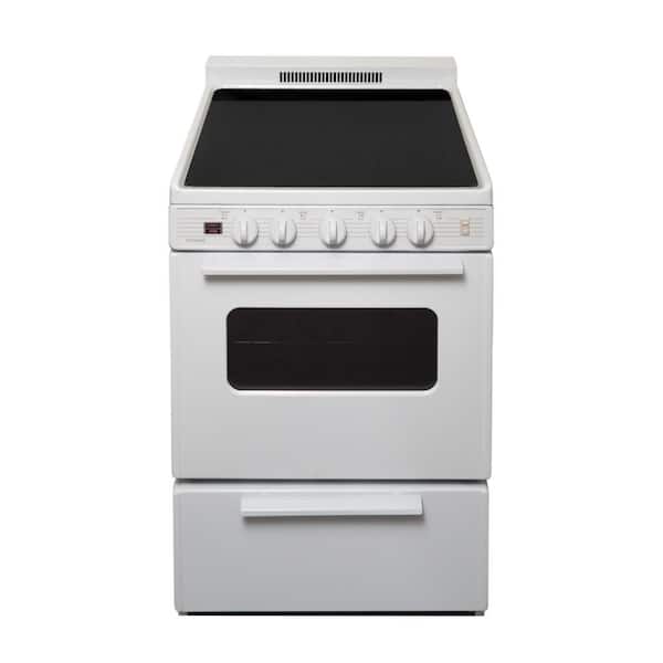 Premier 24 in. 2.97 cu. ft. Freestanding Smooth Top Electric Range in White