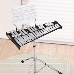 Adults 30 Note Professional Glockenspiel Xylophone Bell Kit with Stand Practice Pad Adjustable Stand & Carrying Bag