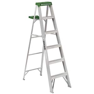 6 ft. Aluminum Step Ladder, 10.5 ft. Reach with 225 lbs. Load Capacity Type II Duty Rating