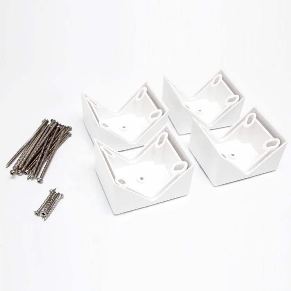 White 45° Angle Adapter Brackets for White Composite Railing with Square Aluminum Balusters (4-Pack) price history on PriceWatchPro