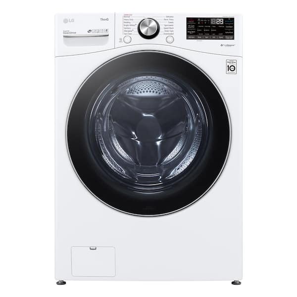 LG 5.0 cu. ft. Large Capacity High Efficiency Stackable Smart Front Load Washer with TurboWash360 and Steam in White