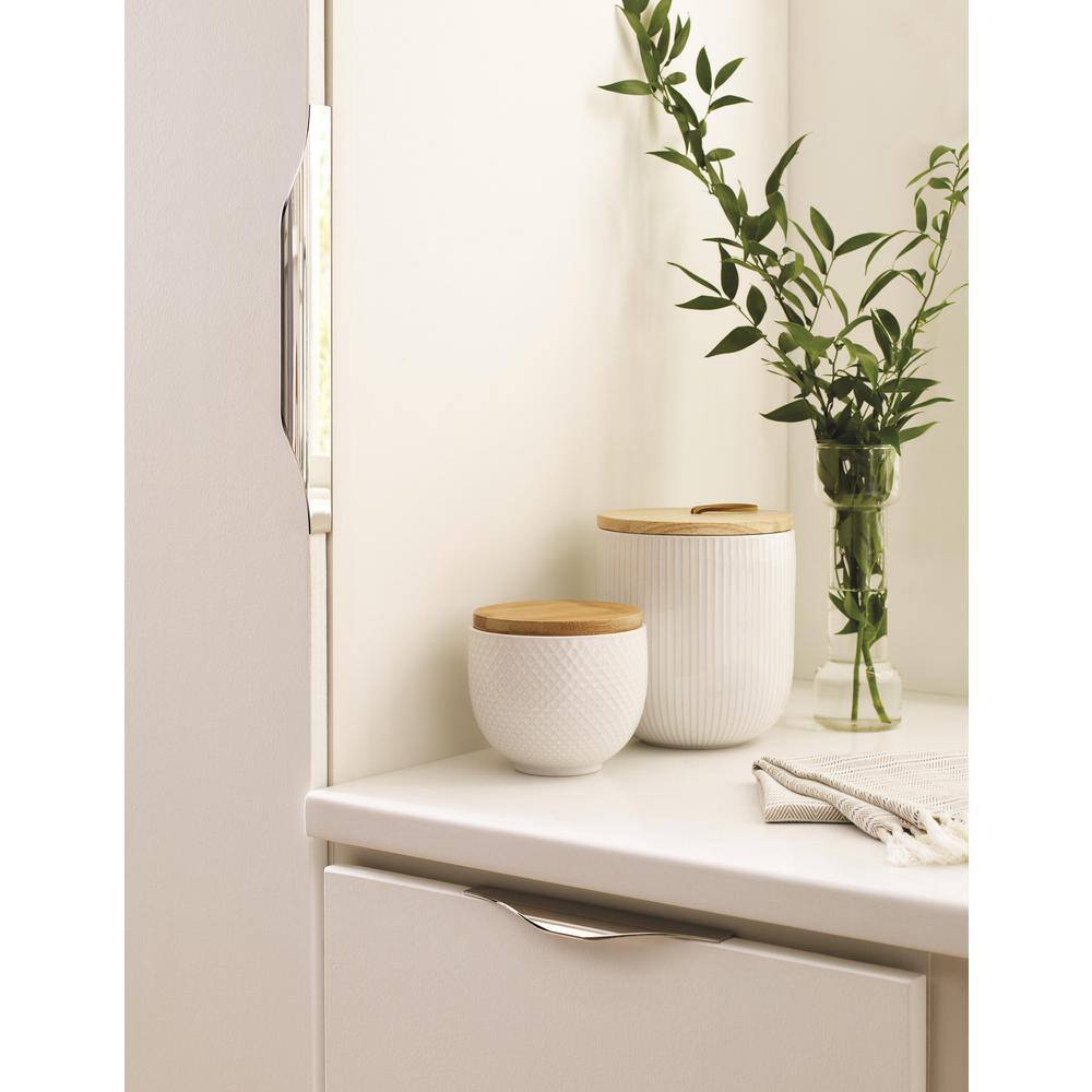 Polished Nickel Modern Cabinet Edge Pull with Mounting Hardware