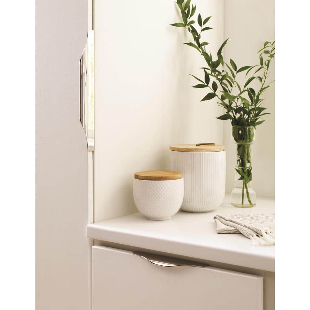 Polished Nickel Modern Cabinet Edge Pull with Mounting Hardware