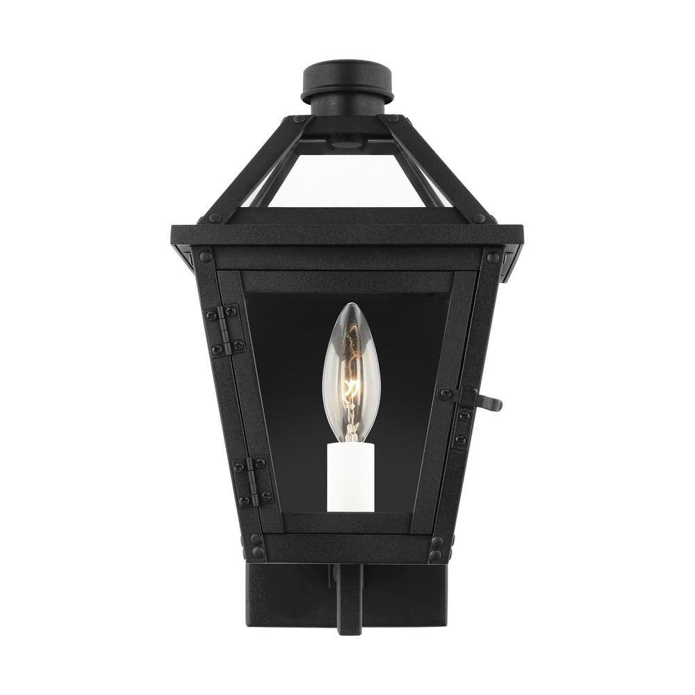 Hyannis Textured Black 13" Outdoor Lantern Wall Light
