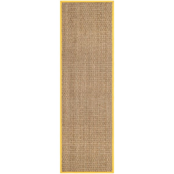 SAFAVIEH Natural Fiber Beige/Gold 3 ft. x 6 ft. Border Woven Runner Rug