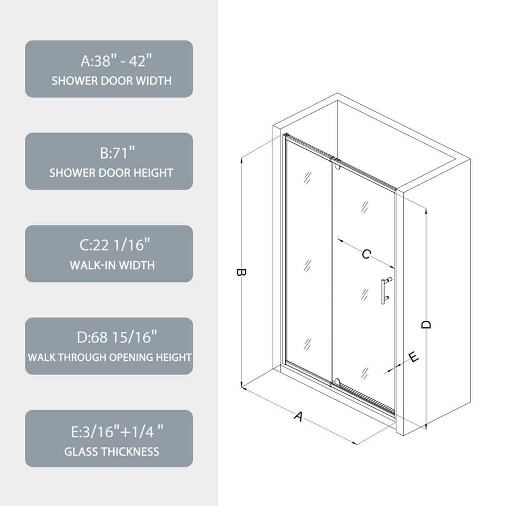 Black Framed Pivot Shower Door with Clear Glass