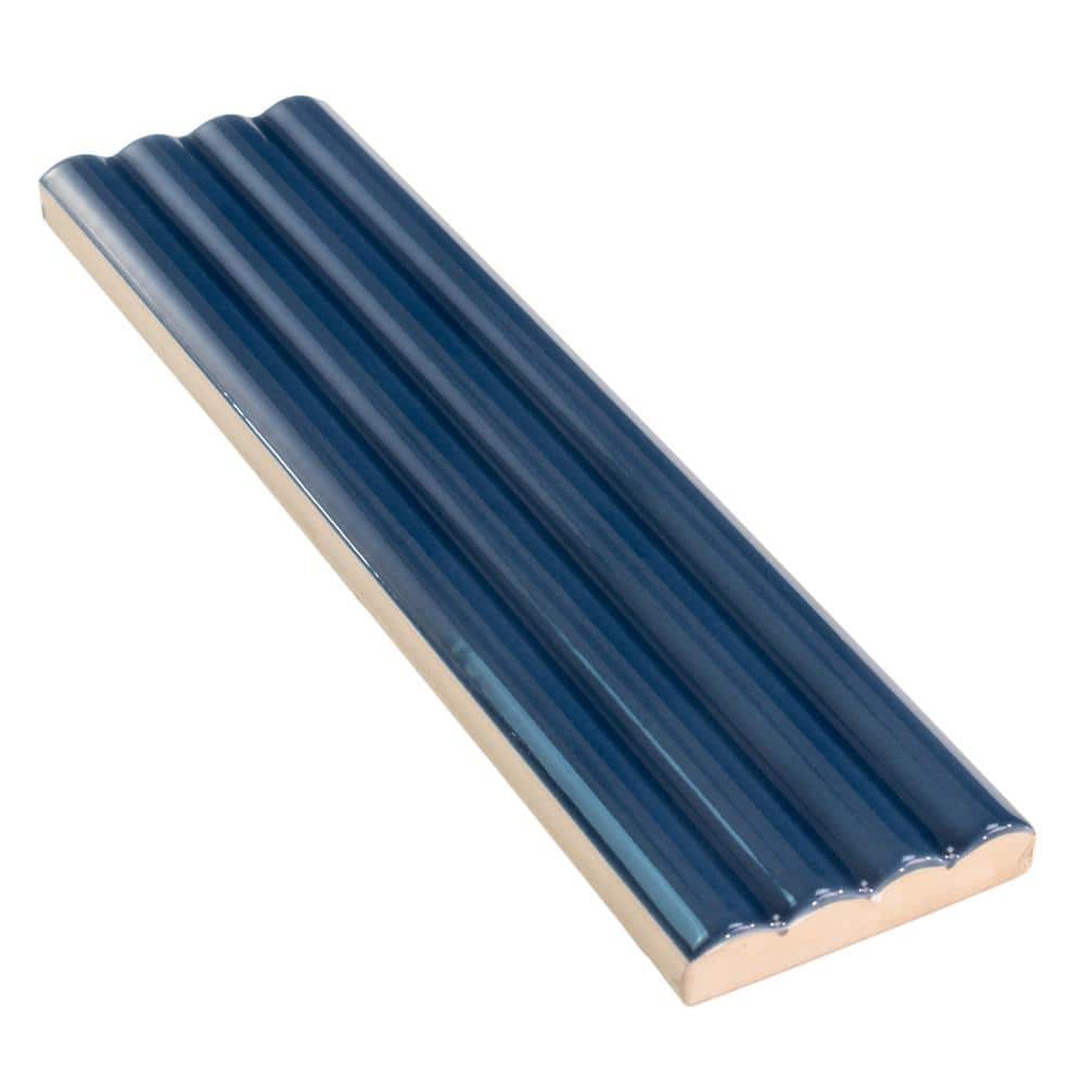 Arte Glossy Blue Ceramic Subway Tile 2" x 8"