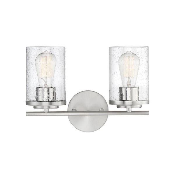 Savoy House Marshall 13.25 in. W x 9.5 in. H 2-Light Polished Chrome Bathroom Vanity Light with Clear Glass Shades