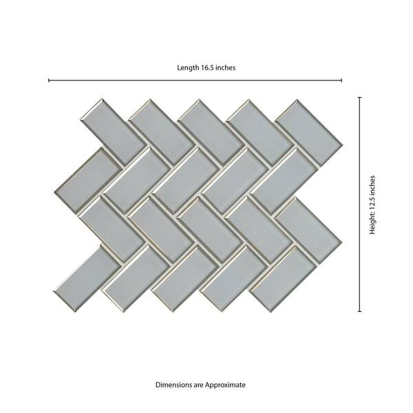 Apollo Tile Athens White and Gray 11-in x 13-in Polished Natural Stone Marble Chevron Marble Look Floor and Wall Tile (5.15-sq. ft/ Carton)