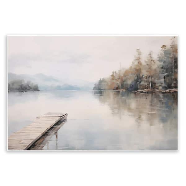 Stupell Industries Old Lake Dock View by Arlington Prints Unframed Nature Graphic Art Print 13 in. x 19 in.