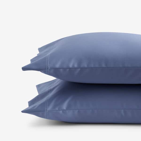 The Company Store Legends Hotel Blue Dusk 450-Thread Count Wrinkle-Free Solid Supima Cotton Sateen Standard Pillowcase (Set of 2)