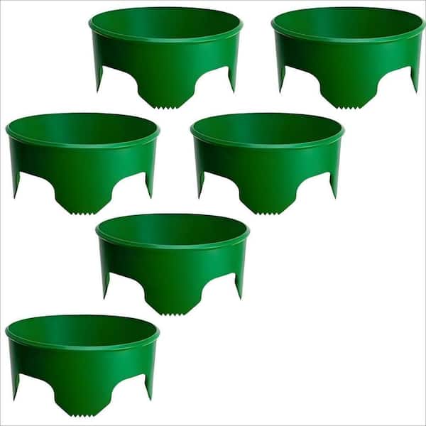 10 in. Plastic Green Planting Grow Edging Rings, Planting Protective Round Edging to Separate Rock and Pest (6-Pack)