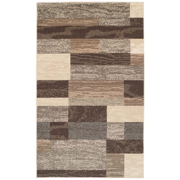 HomeRoots Bernadette Slate 8 ft. x 10 ft. Loomed Abstract Polypropylene Rectangle Area Rug