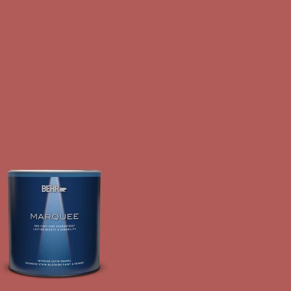 1 qt. #160D-6 Pottery Red Satin Enamel Interior Paint & Primer