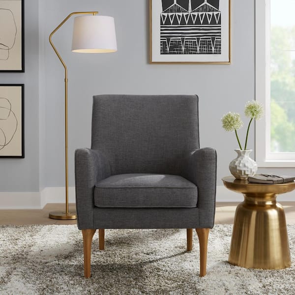 Home Decorators Collection Greenlee Charcoal Gray Upholstered Accent Chair