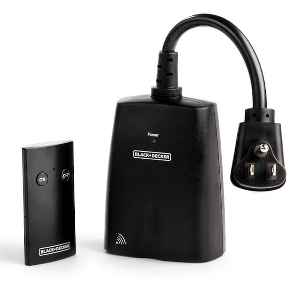 BLACK+DECKER Outdoor Wireless Outlet with Remote 2 Grounded