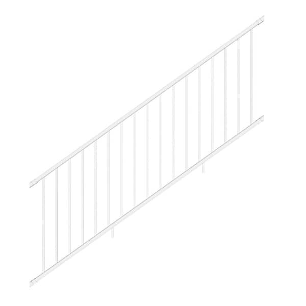 Rapid Rail 8 ft. x 36 in. Textured White Aluminum Deck Stair Railing Kit