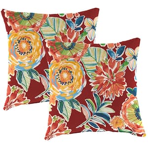 16 in. L x 16 in. W x 4 in. T Outdoor Throw Pillow in Colsen Berry (2-Pack)