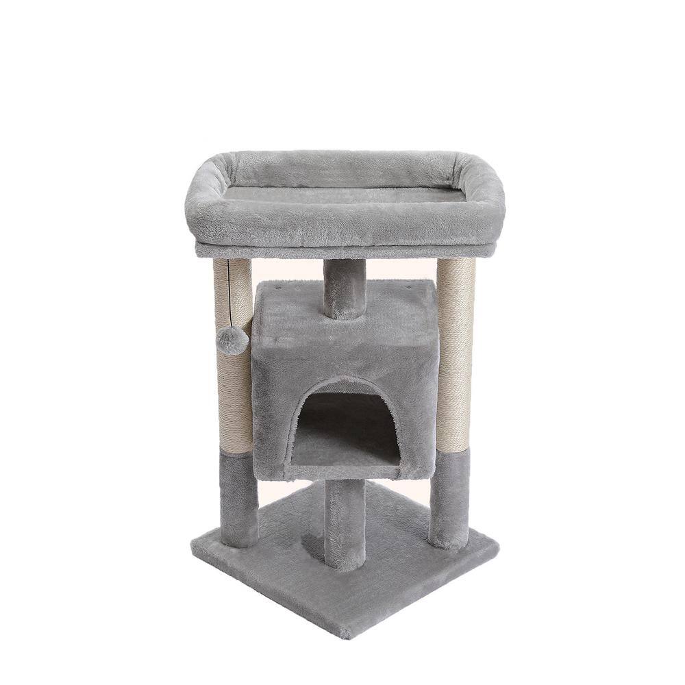 29 in. Cat Tree Tower for Indoor Cats Cat Condo with Sisal Scratching Posts Plush Perch Cat Bed Furniture Gray price history on PriceWatchPro