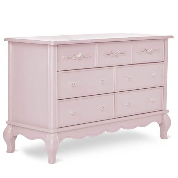 Evolur Aurora Blush Pink Double Dresser (7-Drawer)