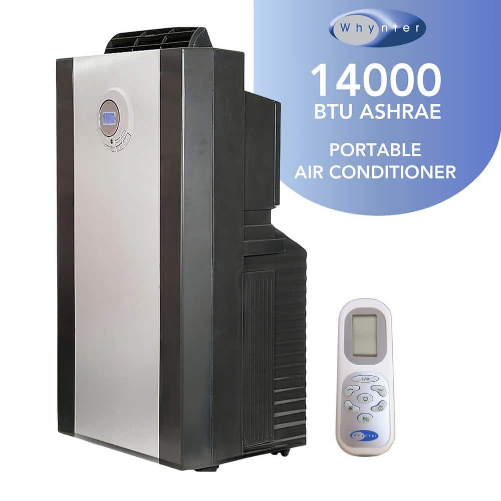 Platinum and Black 14000 BTU Dual Hose Portable Air Conditioner with Remote