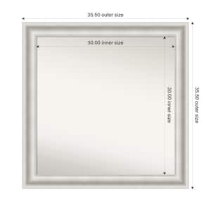 Parlor White 35.5 in. W x 35.5 in. H Custom Non-Beveled Recycled Polystyrene Framed Bathroom Vanity Wall Mirror