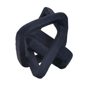 10.25 in. Decorative Black in Resin 3-Link Knot Figurine