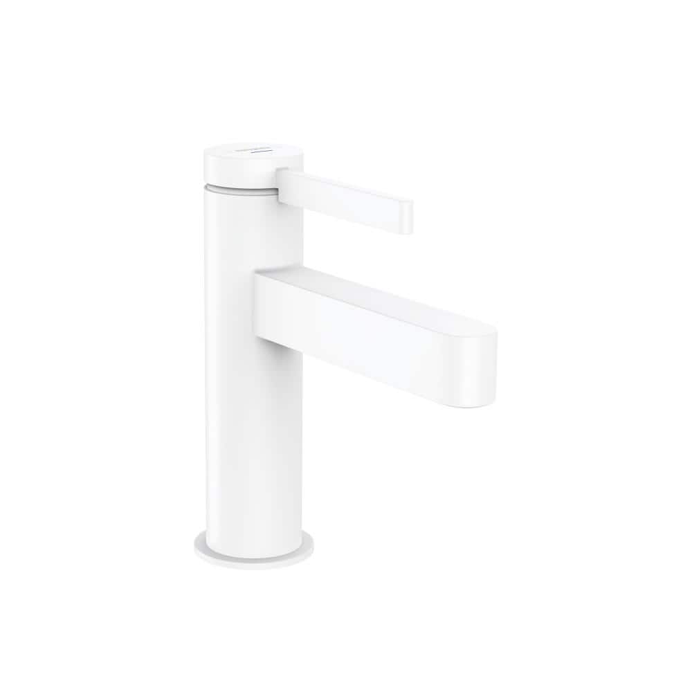 Matte White Modern Single-Hole Brass Faucet