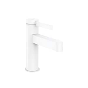 Finoris Single Handle Single Hole Bathroom Faucet in Matte White