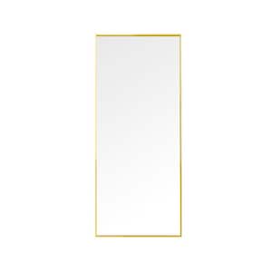 15.7 in. W x 59 in. H Large Rectangular Framed Wall Mounted Full Length Bathroom Vanity Mirror in Gold