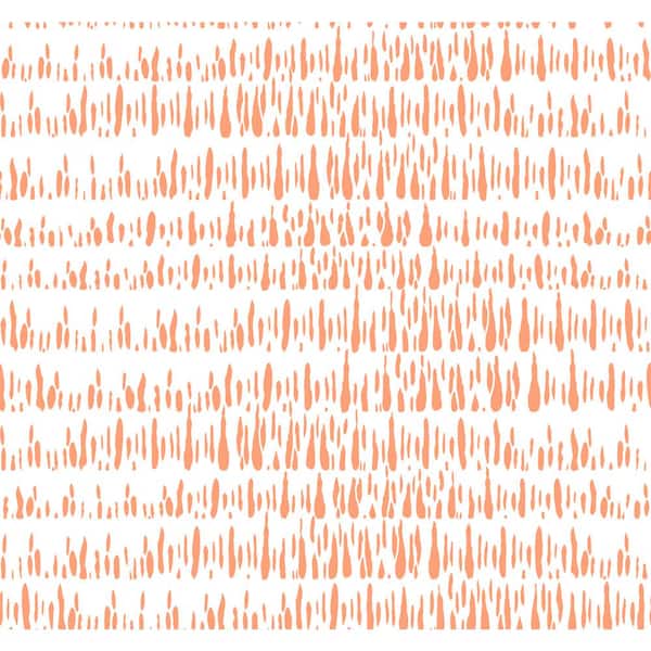 Seabrook Designs 60.75 sq. ft. Orangesicle Brush Marks Paper Unpasted Wallpaper Roll