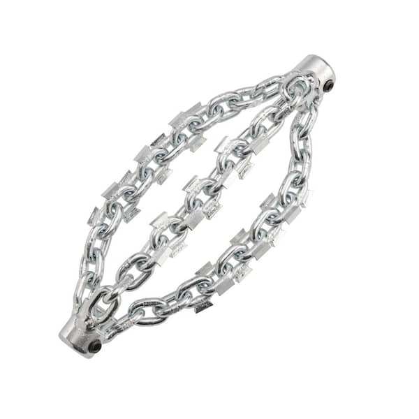 FlexShaft Drain Cleaning, Triple Carbide Tipped Chain Knocker and Head, 4 in. Pipes