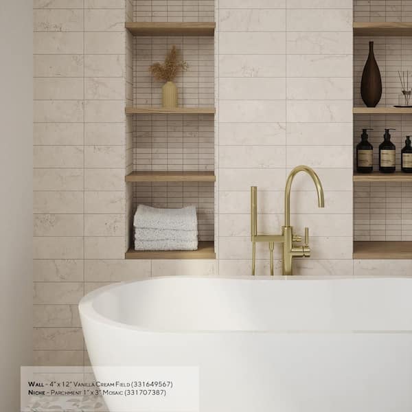Vanilla Cream 4 in x 12 in Honed Subway Marble Wall and Floor Tile (9.999 Sq. Ft. /Case)