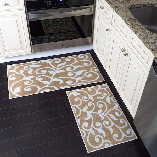 Digital Printed Kitchen Floor Mat, Modern Polyester Anti-slip Kitchen Rug,  Home Kitchen Tool Carpet