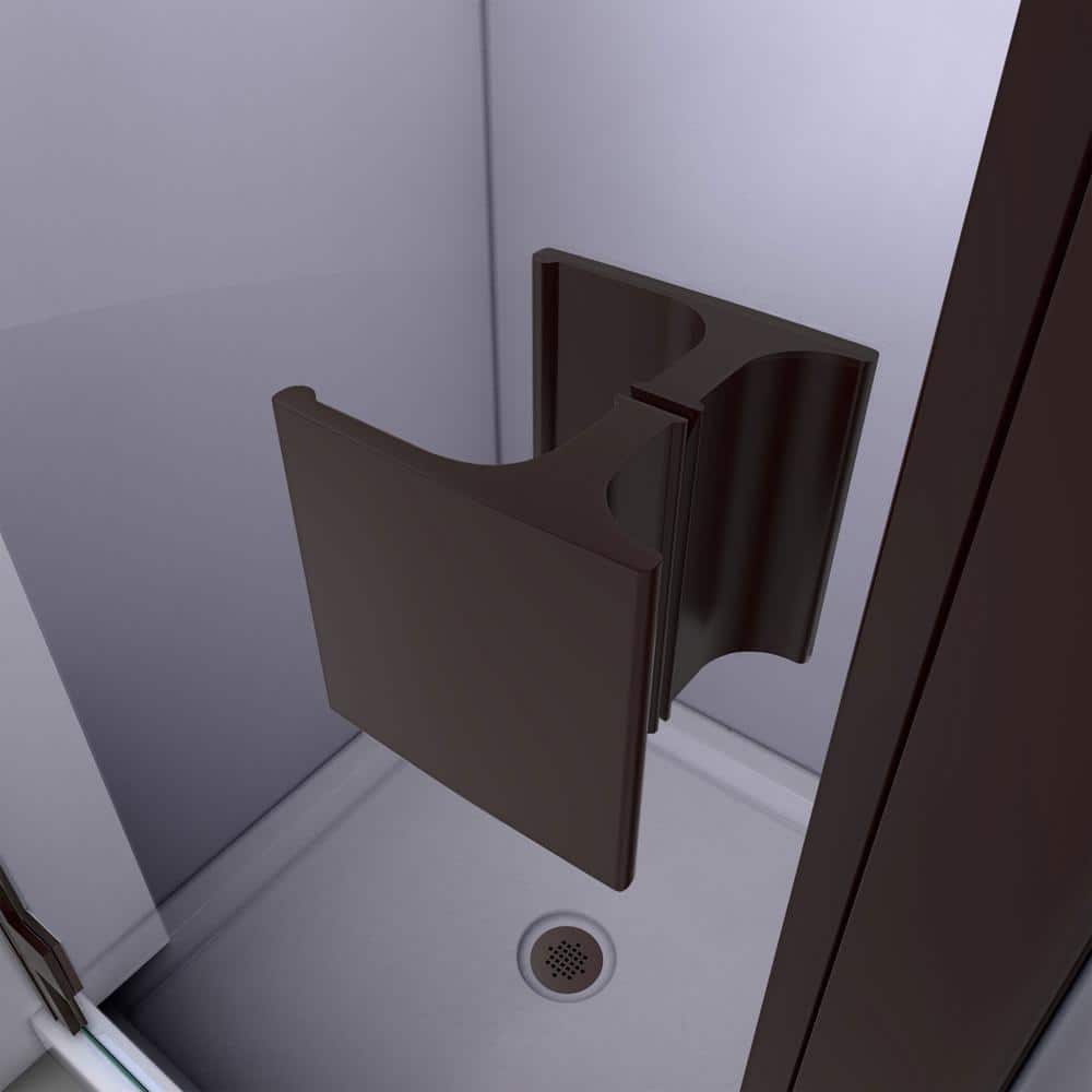 Lumen 34-41" Black Frameless Pivot Shower Door
