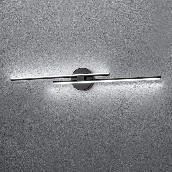 Bourget 31.49 in. 1 Light Black LED Vanity Light Bar with 6000K for Bathroom, Bedroom, Living Room