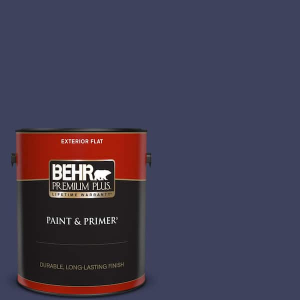 BEHR PREMIUM PLUS 1 gal. Home Decorators Collection #HDC-MD-01 Majestic Blue Flat Exterior Paint & Primer