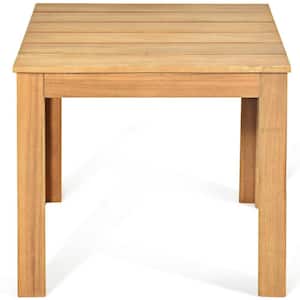 Outdoor Acacia Wood Square Patio Side Table, Natural