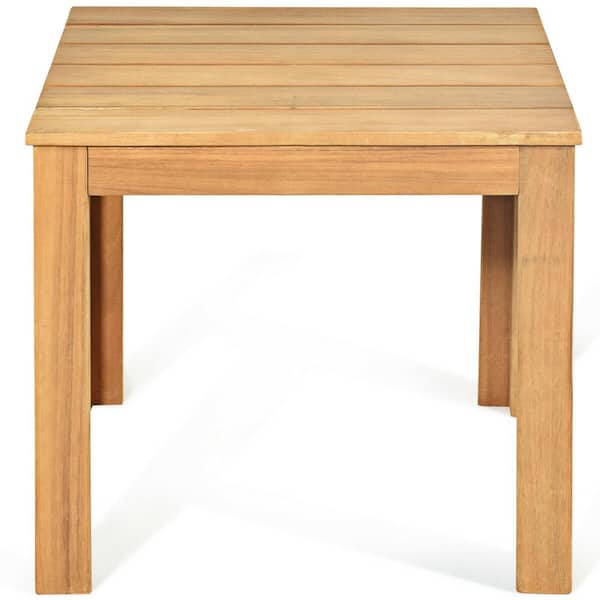 Unbranded Outdoor Acacia Wood Square Patio Side Table, Natural