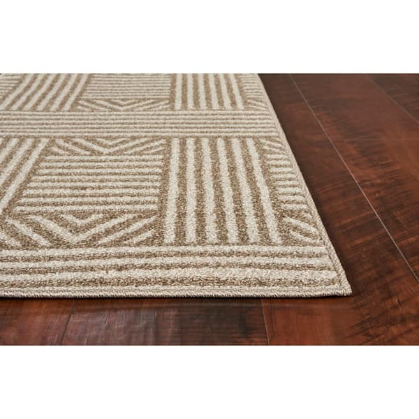 Nova Beige 8 ft. x 10 ft. Geometric Casual Outdoor Rug Area Rug